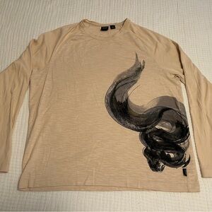 Boss Beige Artistic Long Sleeve Shirt